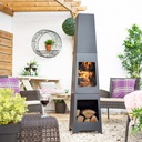 [56017] La Hacienda - Malmo Steel Chimenea w/ Log Store 150cm Image 