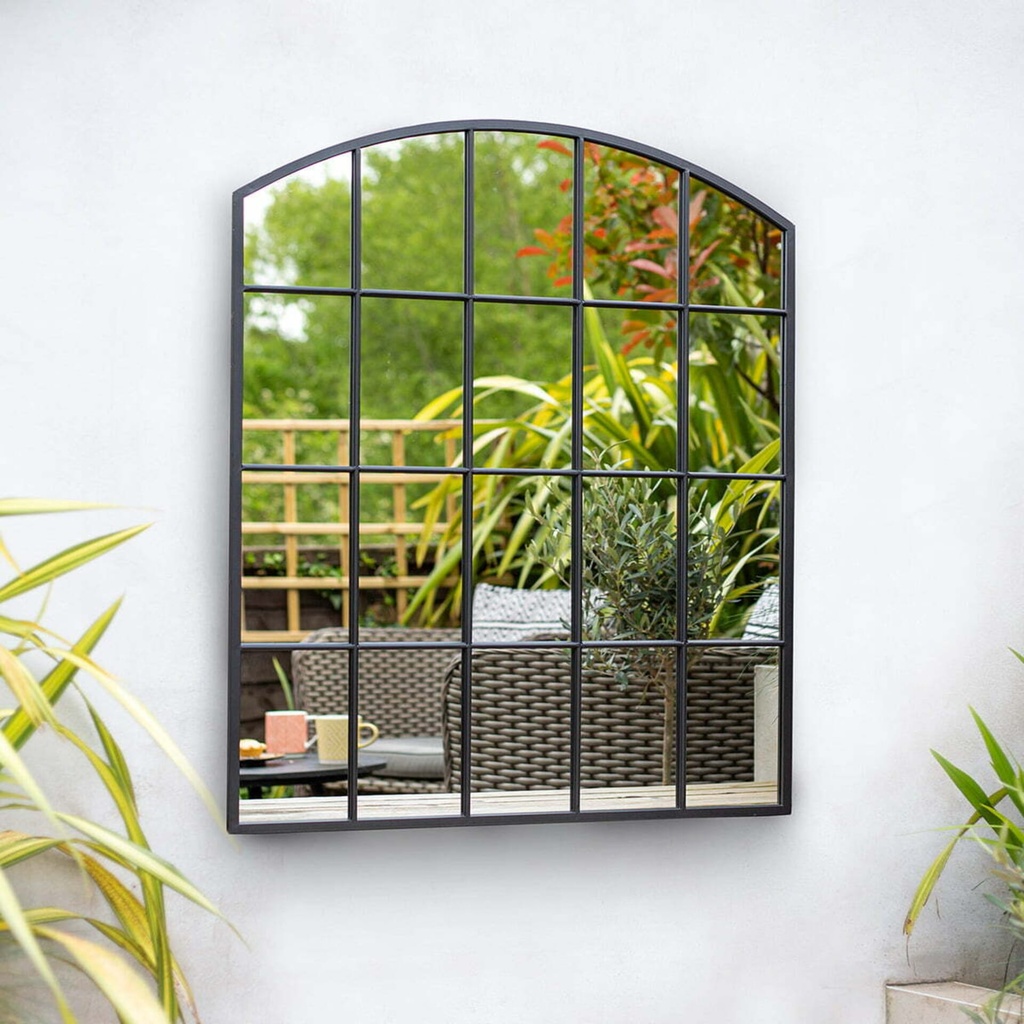 [55934] La Hacienda - Black Industrial Arch Mirror Image 